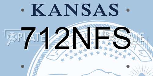 712NFS Kansas License Plate