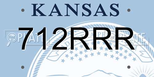 712RRR Kansas License Plate