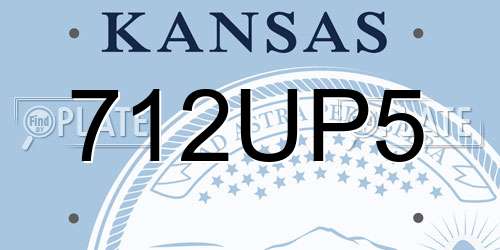 712UP5 Kansas License Plate