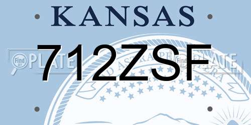 712ZSF Kansas License Plate