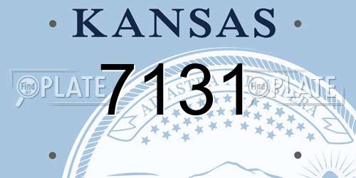 7131 Kansas License Plate