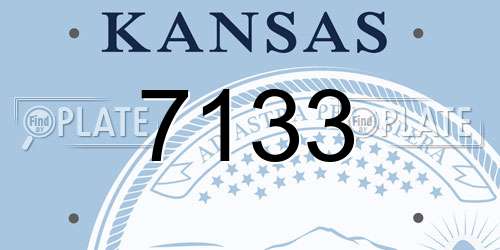 7133 Kansas License Plate