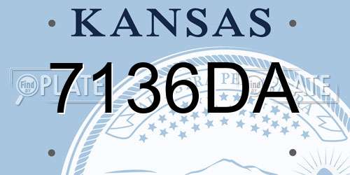 7136DA Kansas License Plate