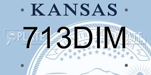 713DIM Kansas License Plate