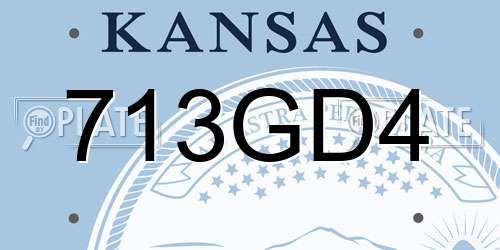 713GD4 Kansas License Plate