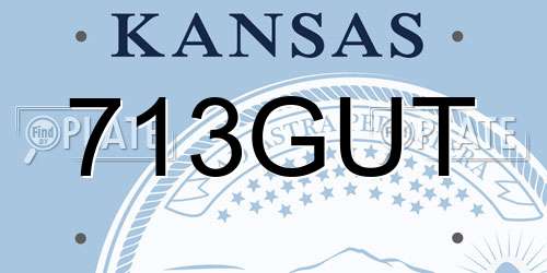 713GUT Kansas License Plate