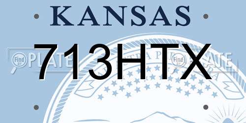 713HTX Kansas License Plate