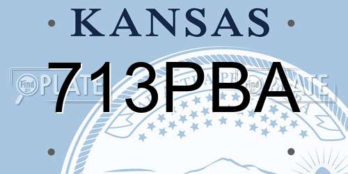 713PBA Kansas License Plate
