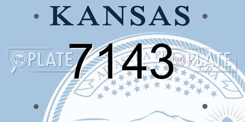 7143 Kansas License Plate