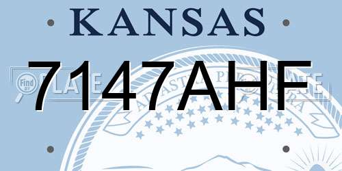 7147AHF Kansas License Plate