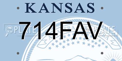 714FAV Kansas License Plate