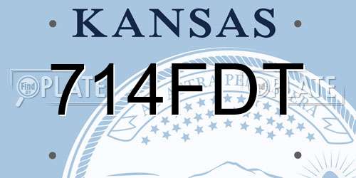 714FDT Kansas License Plate
