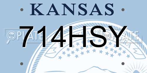 714HSY Kansas License Plate