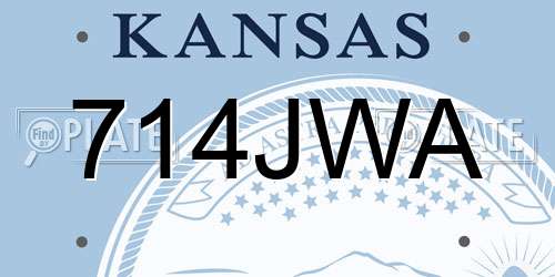 714JWA Kansas License Plate