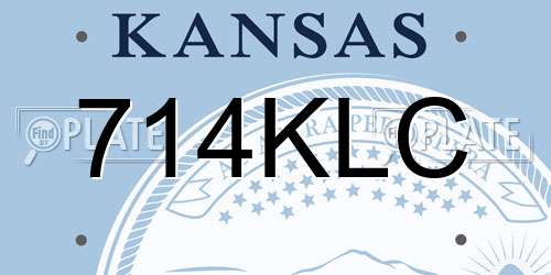714KLC Kansas License Plate