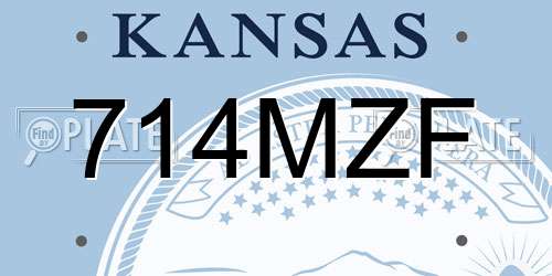 714MZF Kansas License Plate
