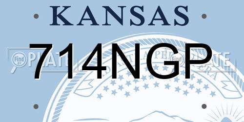 714NGP Kansas License Plate