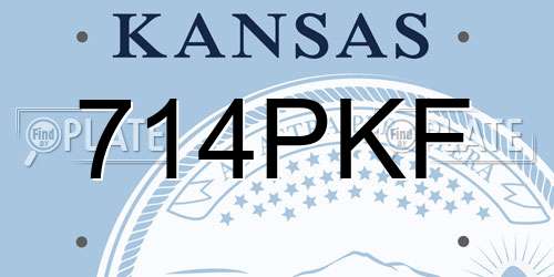 714PKF Kansas License Plate