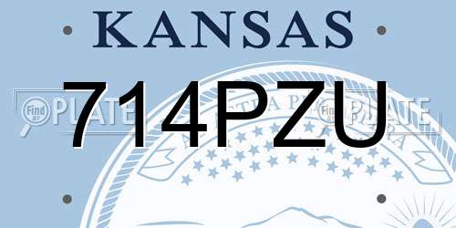 714PZU Kansas License Plate