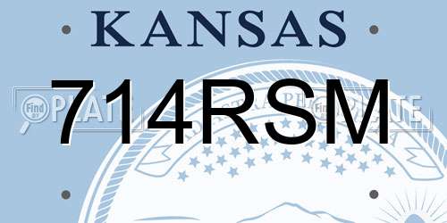 714RSM Kansas License Plate