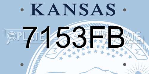 7153FB Kansas License Plate