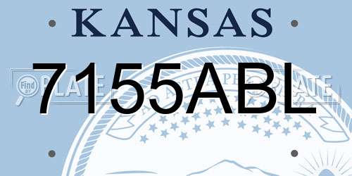 7155ABL Kansas License Plate