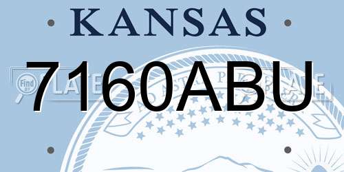 7160ABU Kansas License Plate