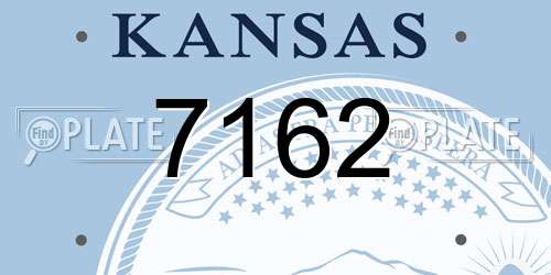 7162 Kansas License Plate