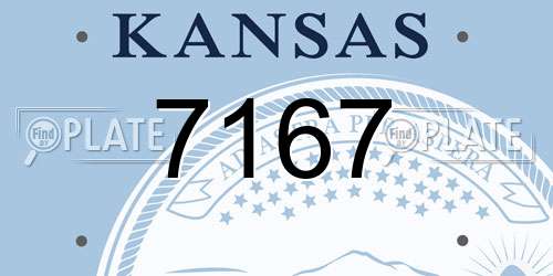 7167 Kansas License Plate