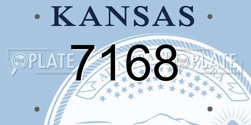 7168 Kansas License Plate