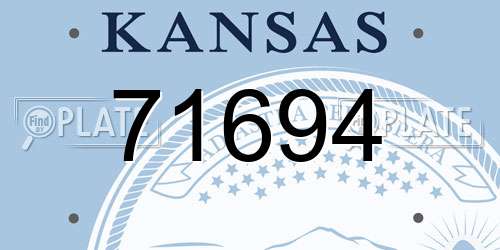 71694 Kansas License Plate