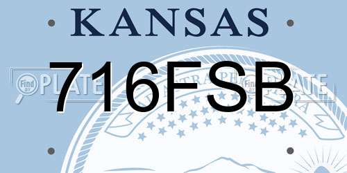 716FSB Kansas License Plate