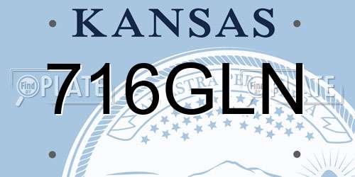 716GLN Kansas License Plate