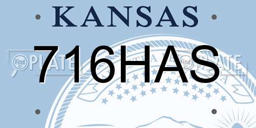 716HAS Kansas License Plate