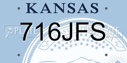 716JFS Kansas License Plate