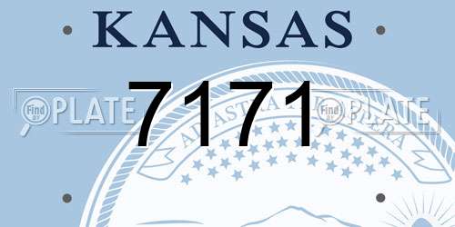 7171 Kansas License Plate
