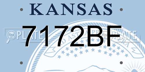 7172BF Kansas License Plate
