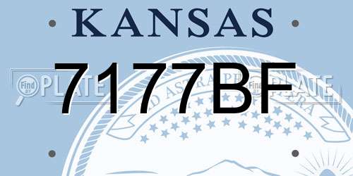 7177BF Kansas License Plate