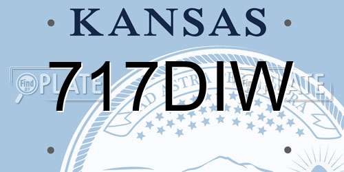 717DIW Kansas License Plate