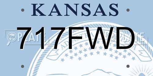 717FWD Kansas License Plate