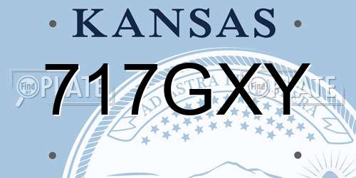 717GXY Kansas License Plate