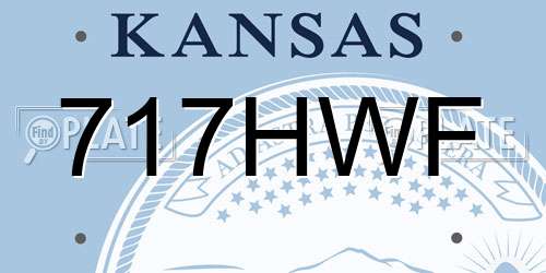 717HWF Kansas License Plate