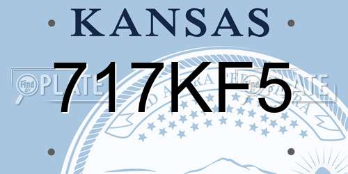 717KF5 Kansas License Plate