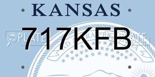 717KFB Kansas License Plate