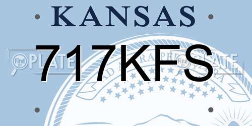 717KFS Kansas License Plate