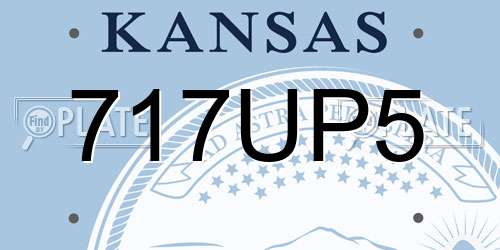 717UP5 Kansas License Plate