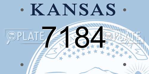 7184 Kansas License Plate