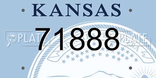 71888 Kansas License Plate
