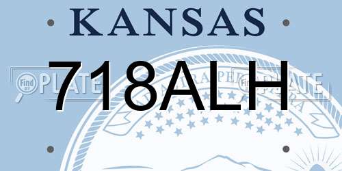 718ALH Kansas License Plate