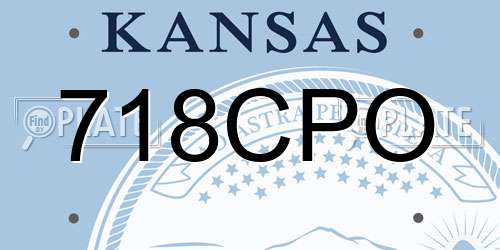 718CPO Kansas License Plate